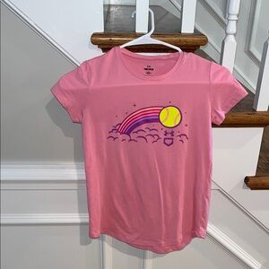 Under Armour Pink Graphic T-Shirt - Girls Youth medium